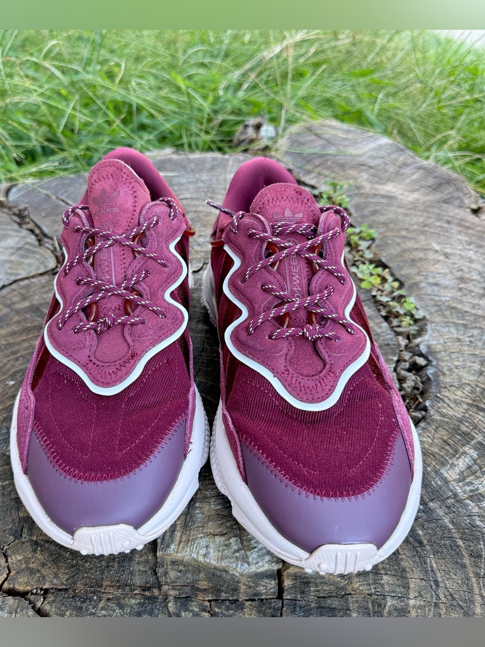 adidas Ozweego Burgundy Sneakers women shoes size 8.5